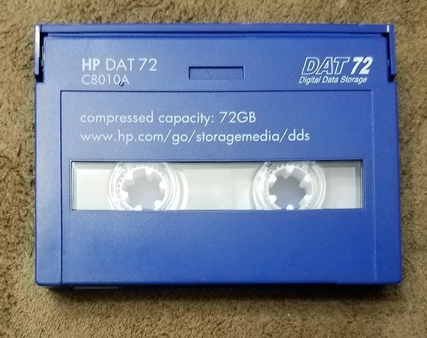 Used HP DAT 72 Data Cartridge Compressed Capacity 72GB C8010A Digital Storage
