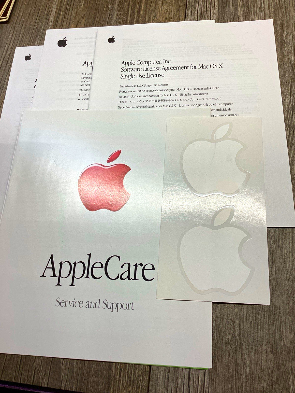 Vintage Apple PowerBook G4 15 AppleCare Jaguar 10.2 Sticker Packet 603-2989-B