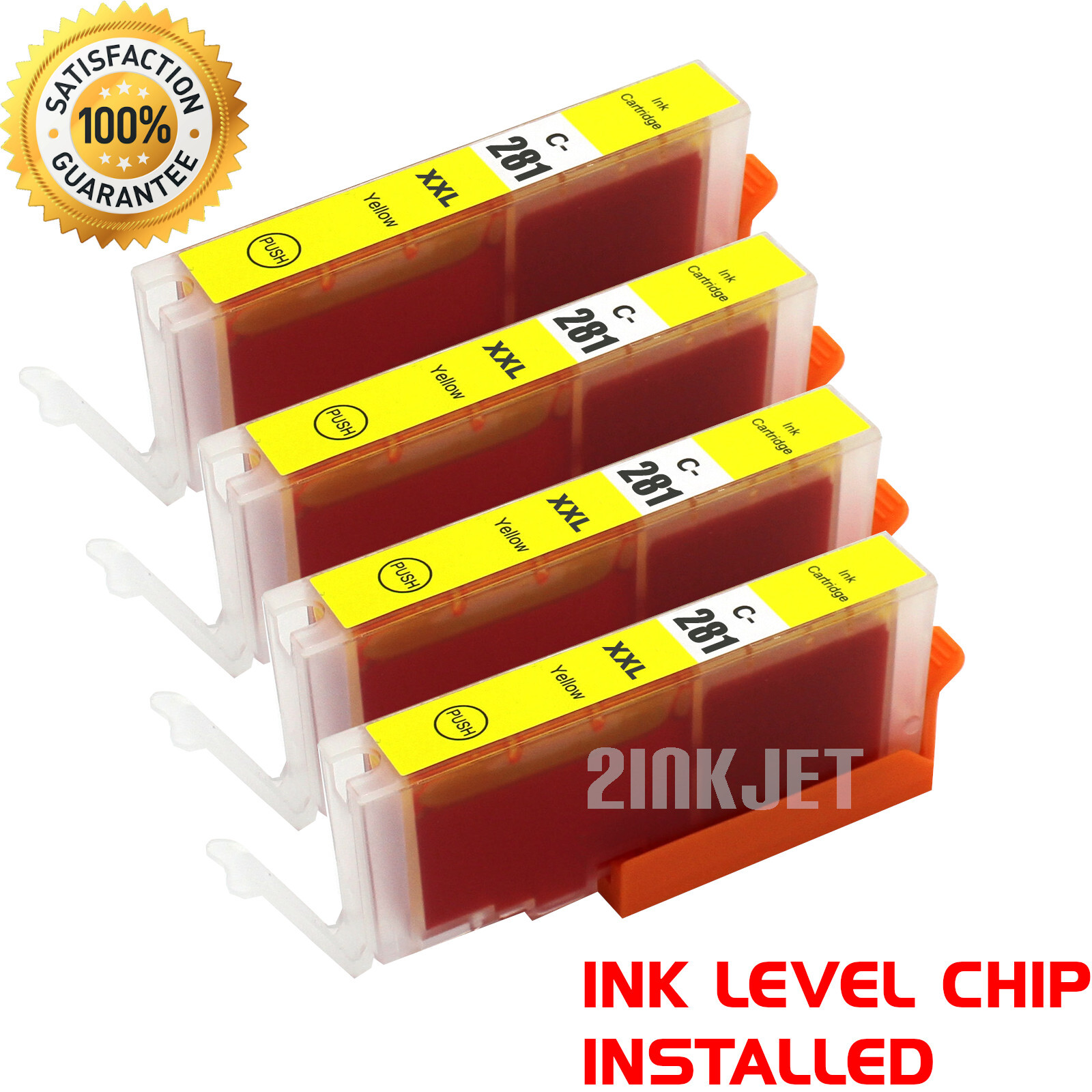 4pk CLI-281XXL Yellow Ink Cartridge for Canon Pixma TS8120 TR8520 TS9520 TS9521C