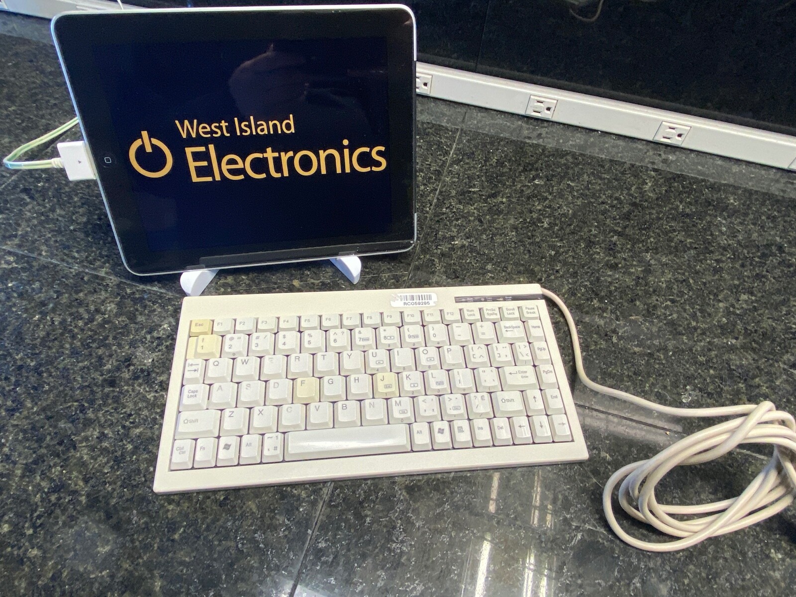 Mini Keyboard ACK-595U Beige & White usb plug