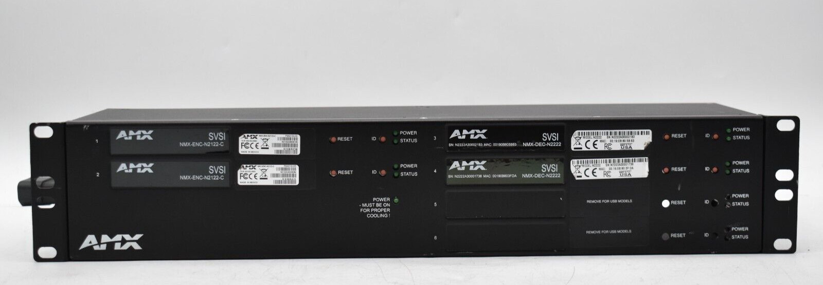 AMX NMX-ACC-N9206 Rack Mount W/ 2x NMX-DEC-N2222 + 2x NMX-ENC-N2122-C