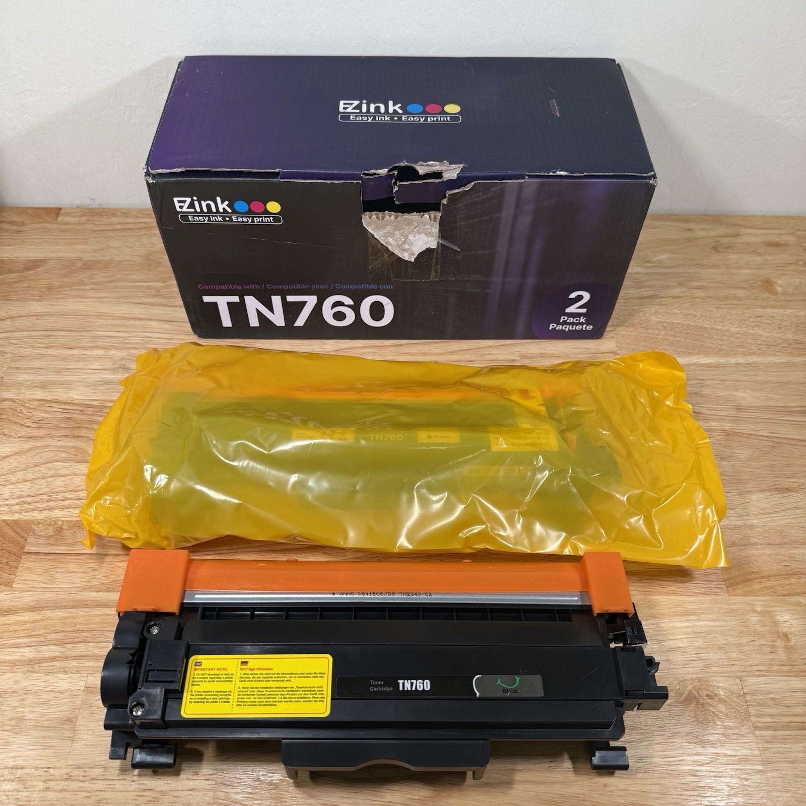 E-Z Ink 2-Pack Black Ink High-Yield Cartridge Replacement Brother TN760 TN730