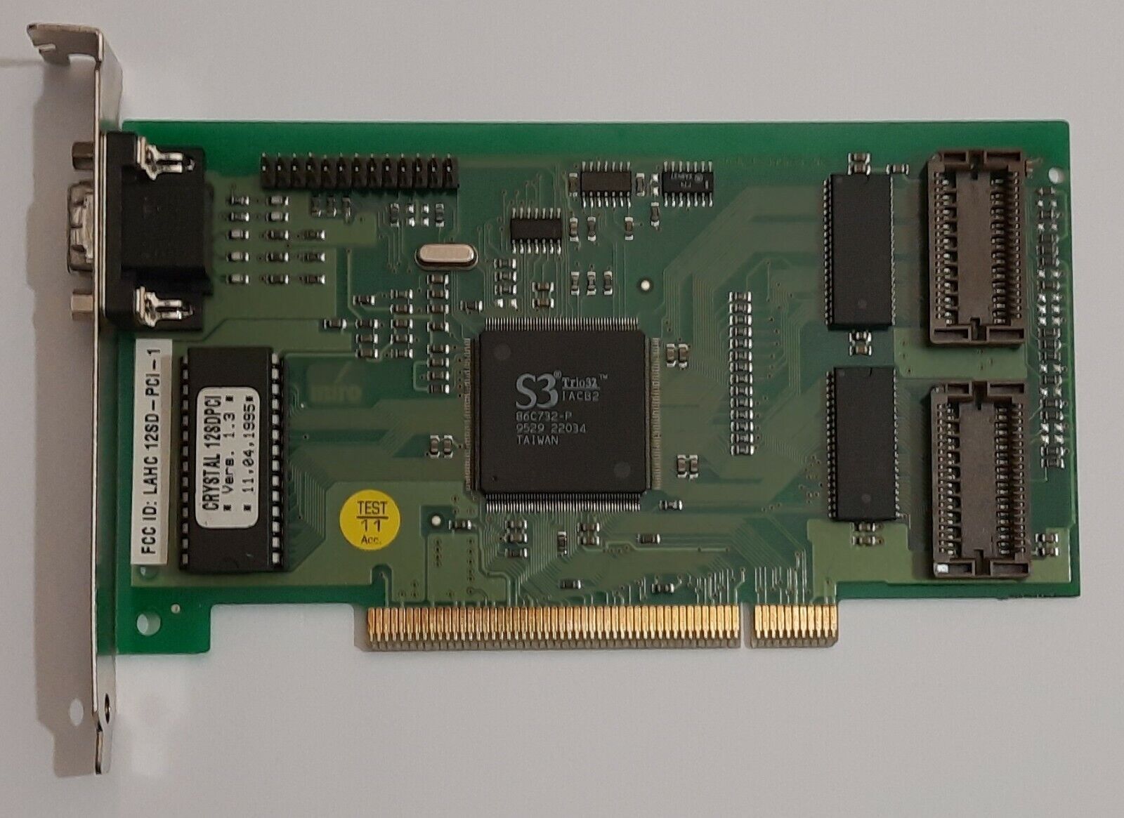 miro Crystal 12SD PCI Graphics Card (S3 Trio32, 86C732-P, 1MB, Retro, 1995)