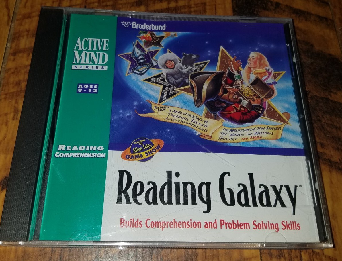 READING GALAXY Reading Comprehension ACTIVE MIND - BRODERBUND / CD-ROM PC & MAC
