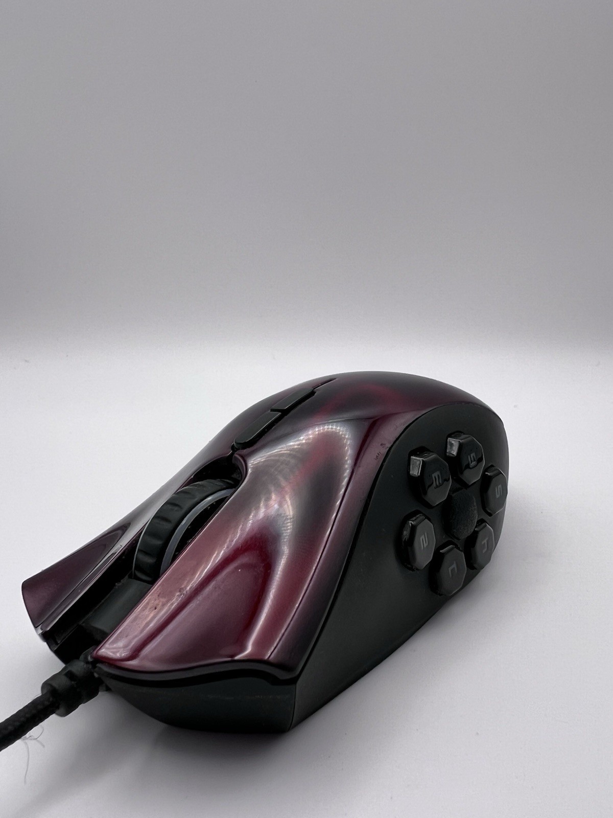 Razer Naga RZ01-0075 Wired MMO Gaming Mouse Red LED 12 Button Tested Working