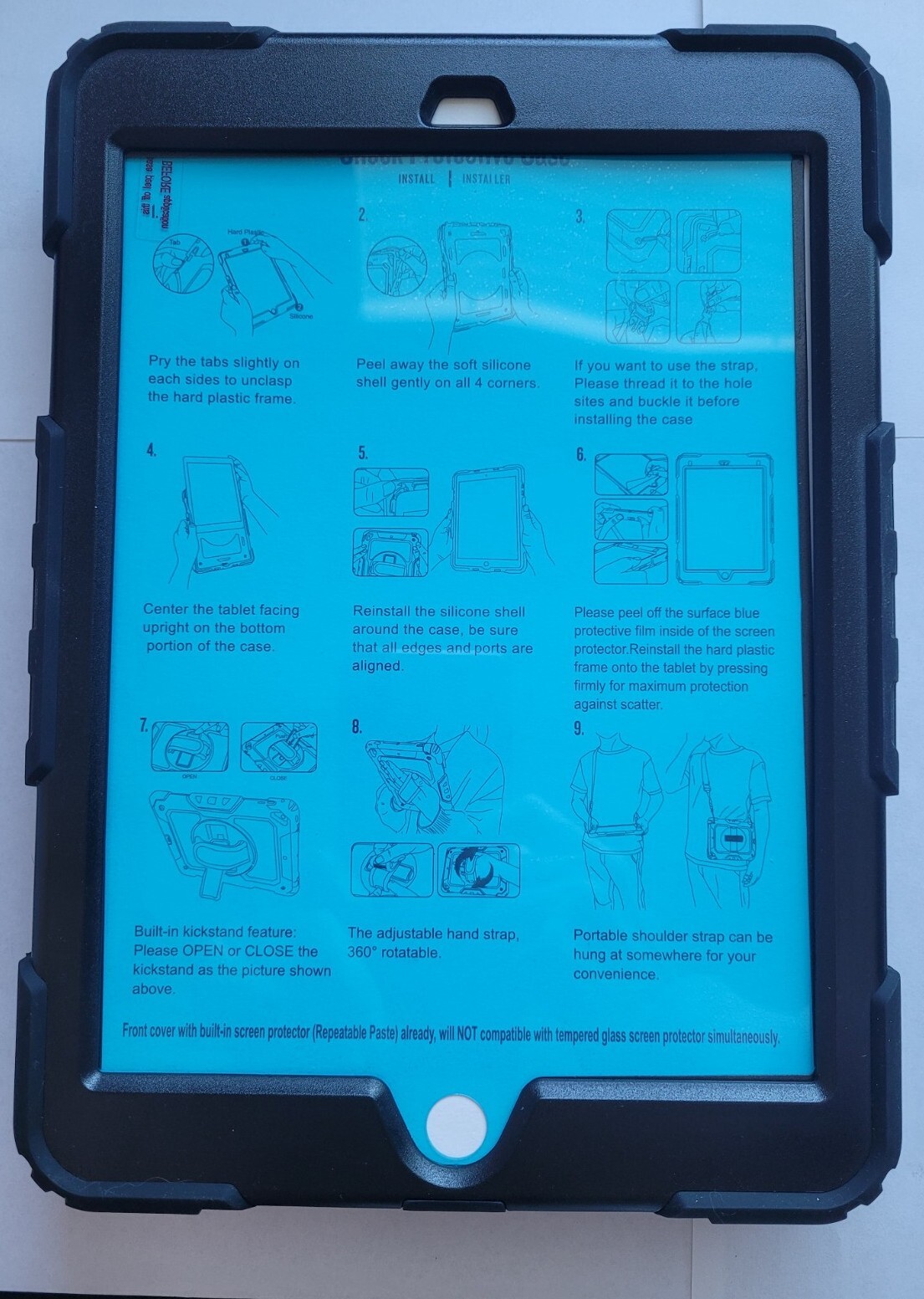 SEYmac iPad 9th/8th/7th Generation Case 10.2", Shockproof With Screen Protector