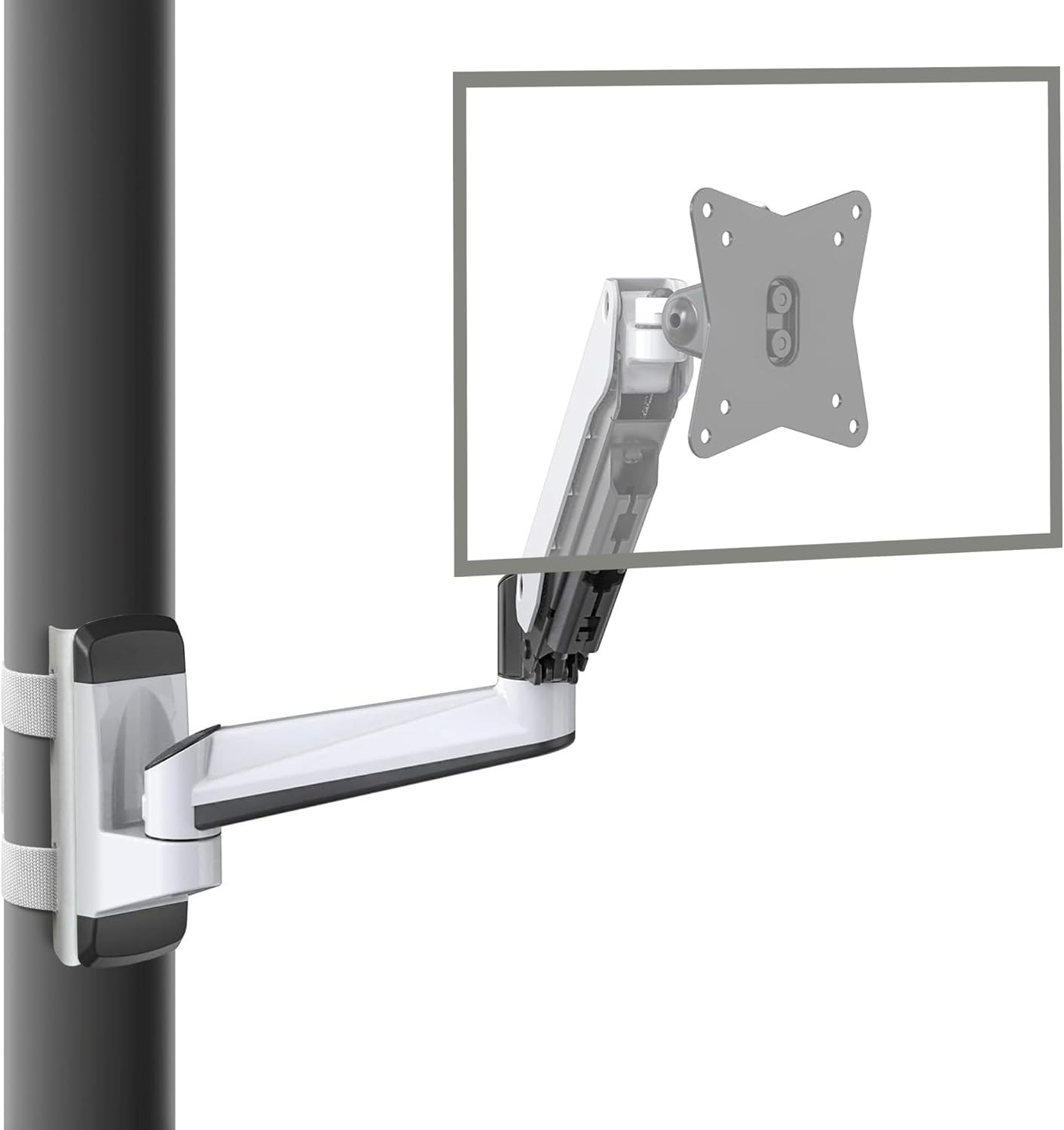 CondoMounts CLMMMAW2022 Height Adjustable Full Motion TV Pillar Mount & White 