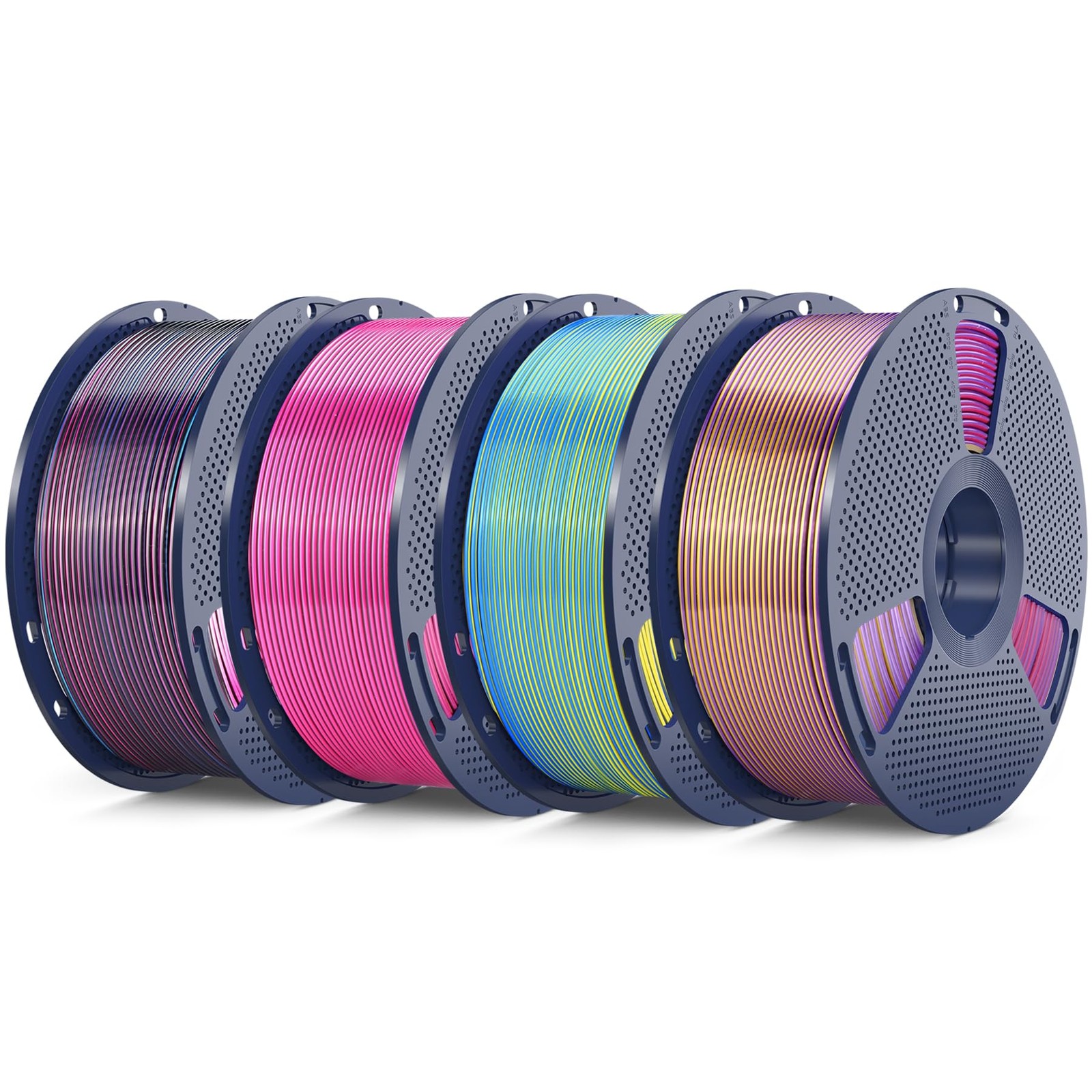 4KG Quadruple Color Silk Filament, Silk PLA 3D Printer Filament 1.75mm