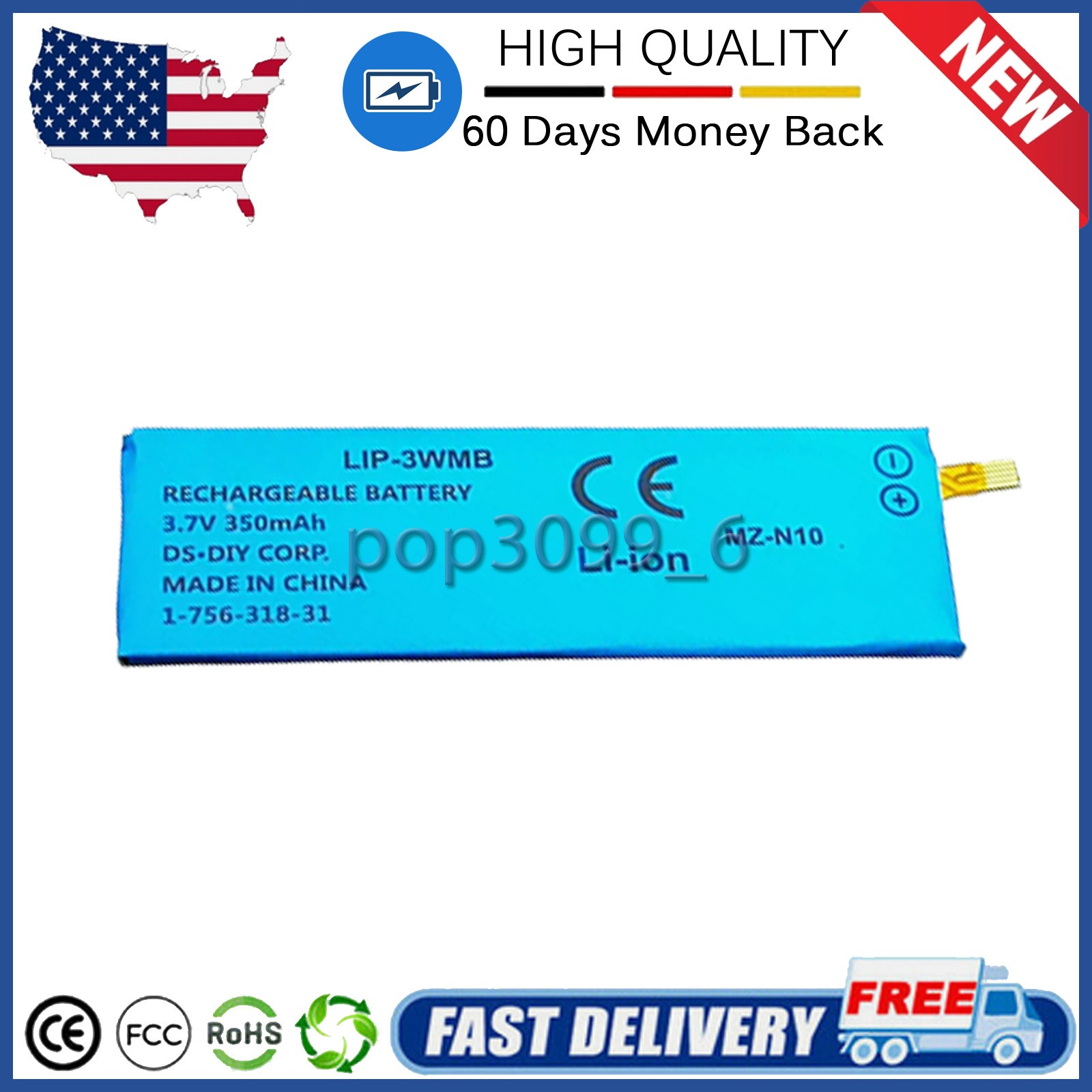 For Sony MZ-N10 MZ-E10 MD N10 Walkman Rechargeable Battery LIP-3WMB
