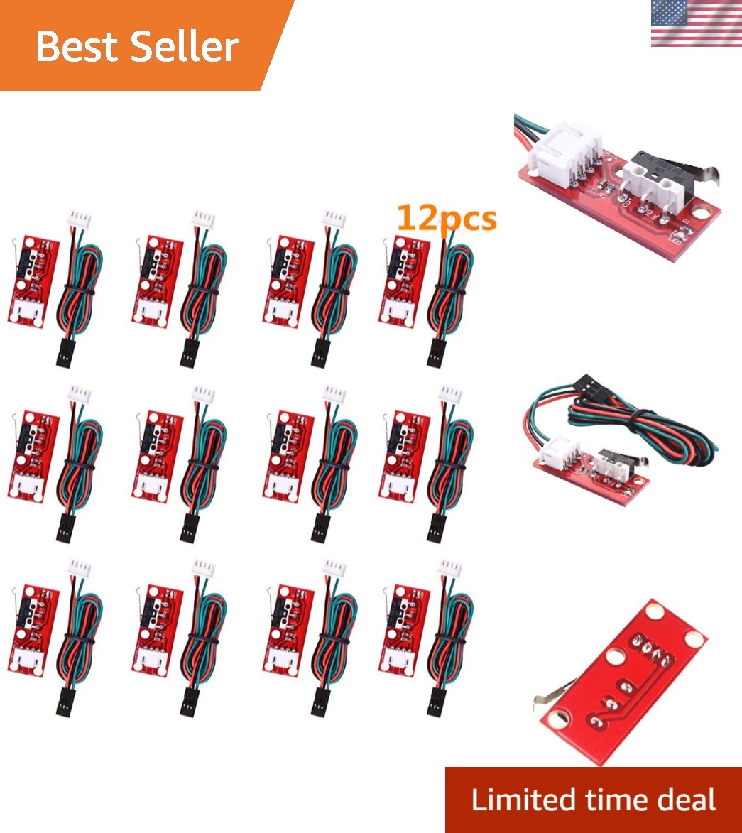 12pcs 3D Printer Mechanical Limit Switch with 70cm Cable Endstop Mechanical L...