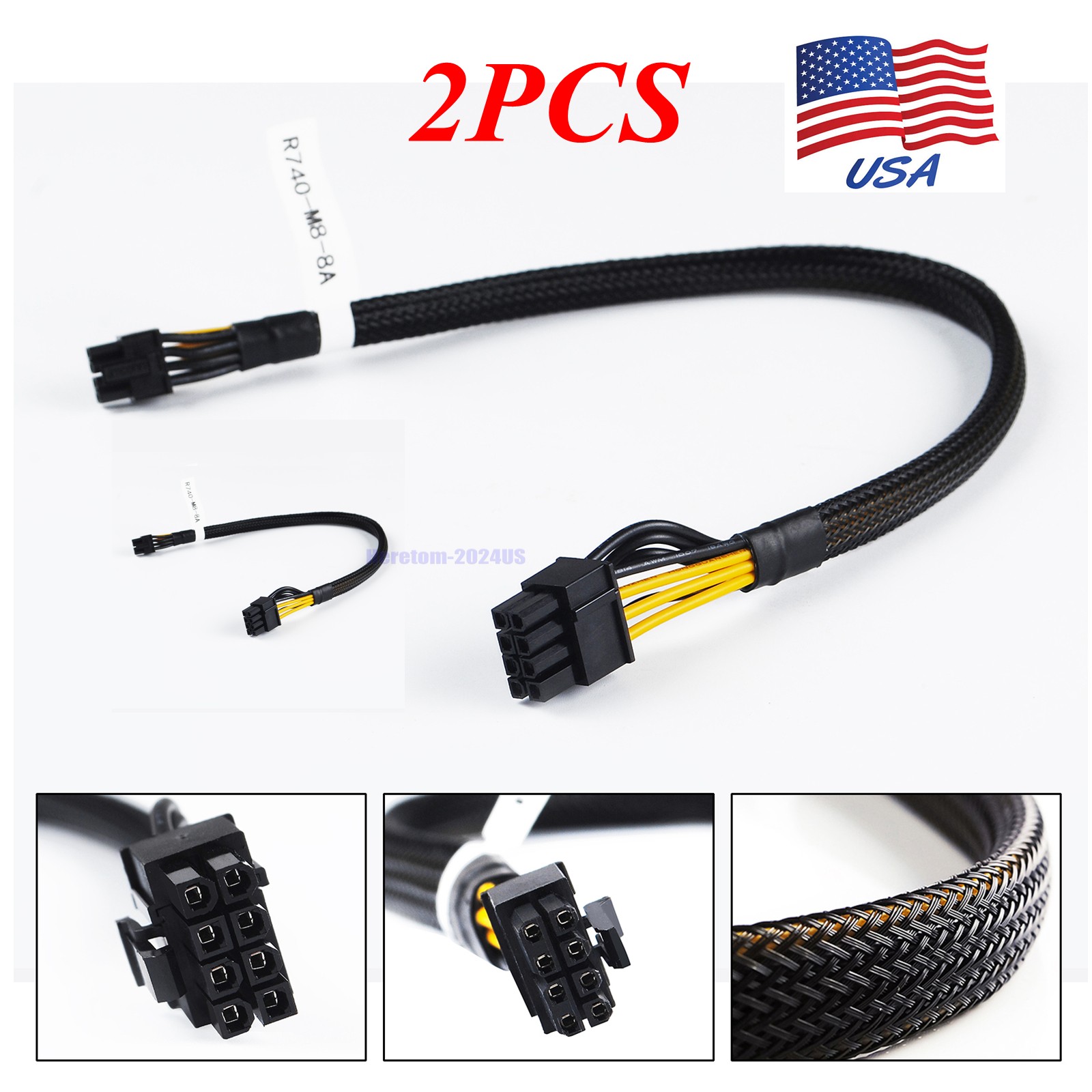 Dell R740 R740XD 13" GPGPU Power Cable 8 Pin to 8 Pin EPS-12V 4VPD3 04VPD3