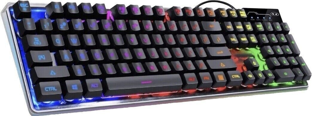 Magegee K1 LED Rainbow Backlit Gaming Keyboard USB Black