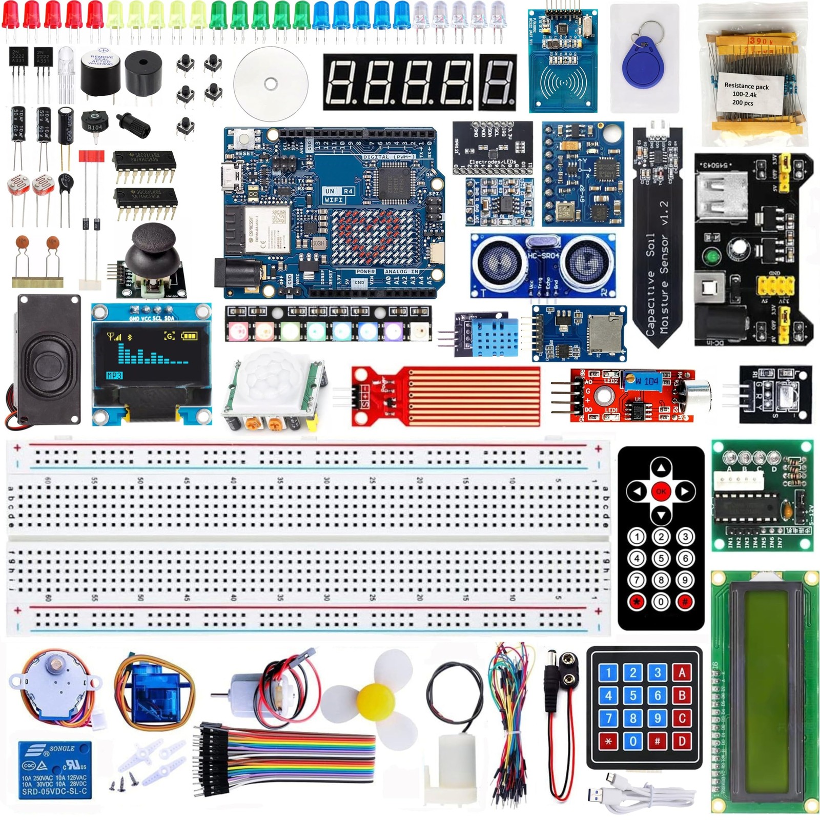 Uno R4 WiFi Super Starter Kit Compatible with Arduino IDE, Electronics Learni...