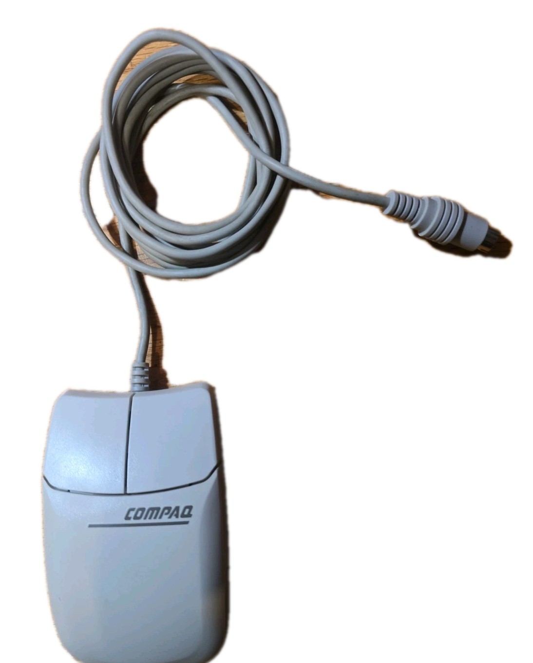 Vintage Compaq MUS2J Mechanical Ball Mouse PS/2 Two Button Retro Beige 