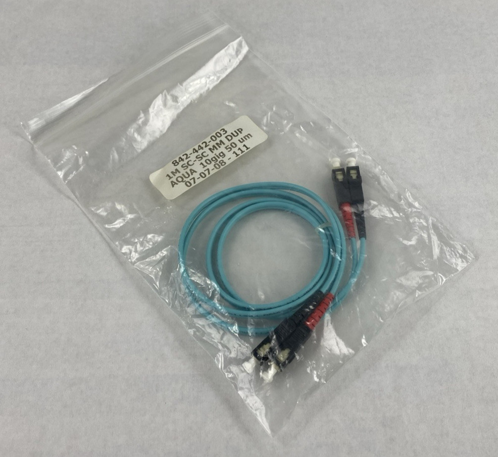 1M SC-SC MM DUP Aqua 10 Gig 50 um Fiber Patch Cable Lot of 4