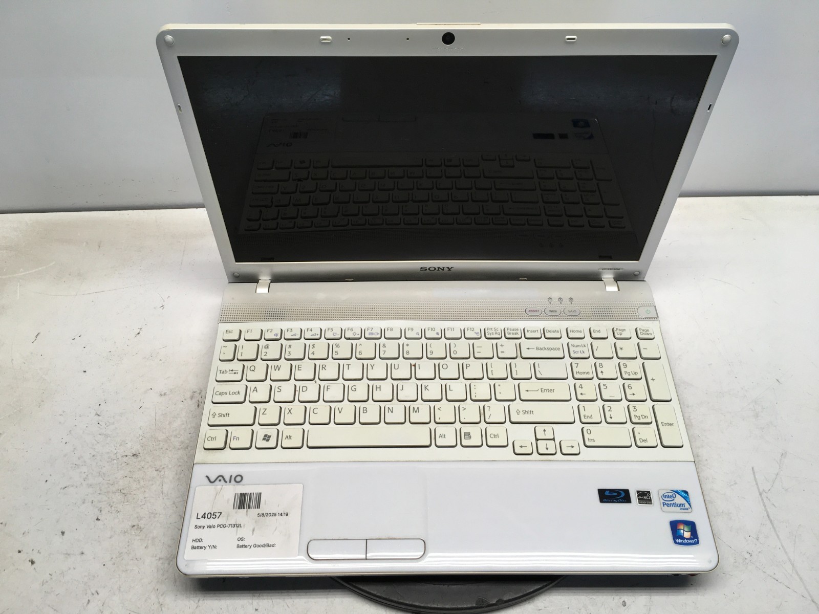 Sony Vaio PCG-71312L Intel i3 No RAM/HDD/Battery - Parts/Repair