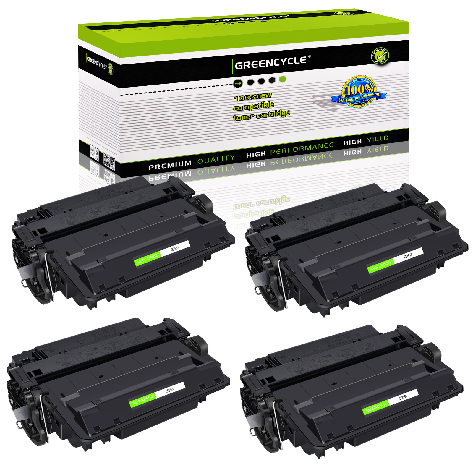 4PK CE255X Toner Cartridge Fits for HP LaserJet Pro 500 MFP M521DN M521DW M521dx