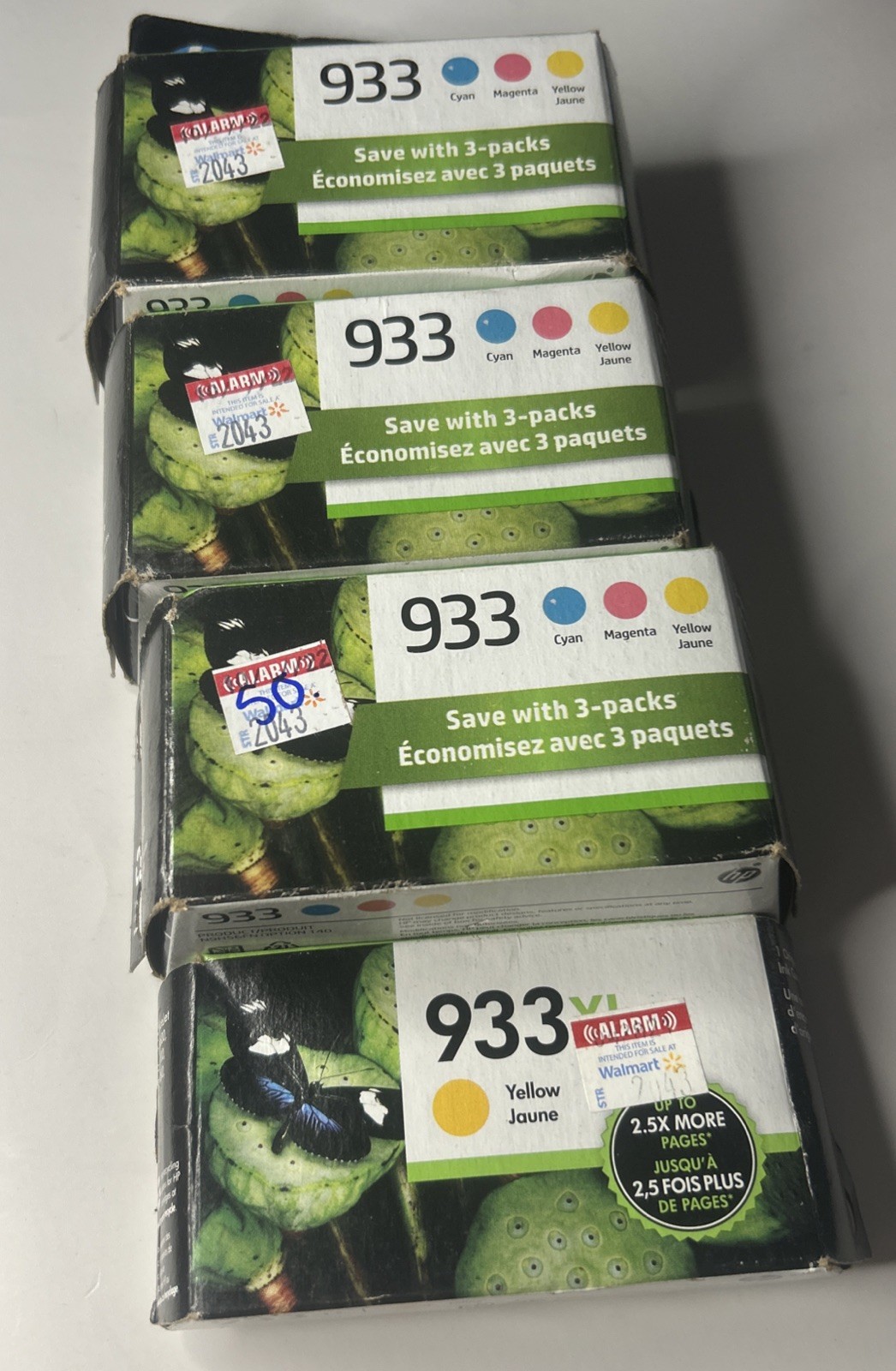 Genuine HP 4pk 933 Ink Cartridges EXP Cyan, Magenta Yellow DEC 2023 1 Extra YLLW