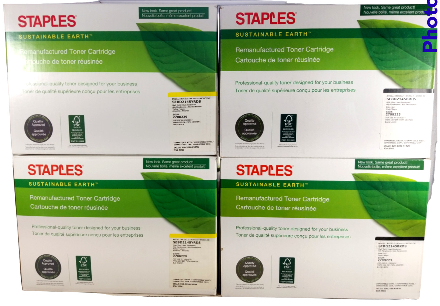 Staples Remanufactured Toner Cartridges for Dell 2145CN, Black, Yellow Dell 330-