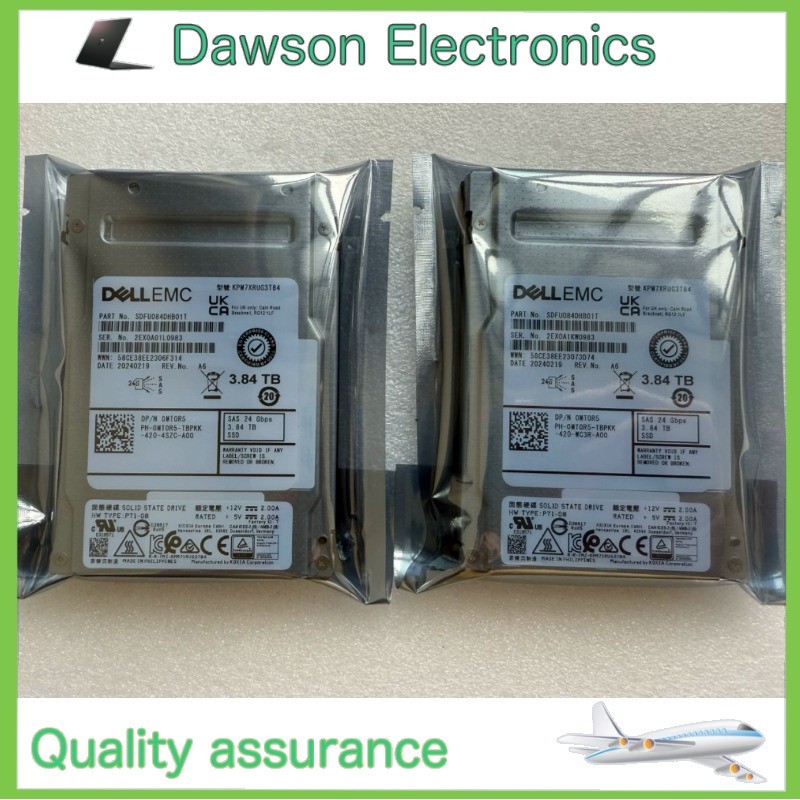 KPM7XRUG3T84 Dell EMC 3.84TB SAS 24G RI SFF 2.5" SSD Kioxia PM7-R 0MT0R5 MT0R5