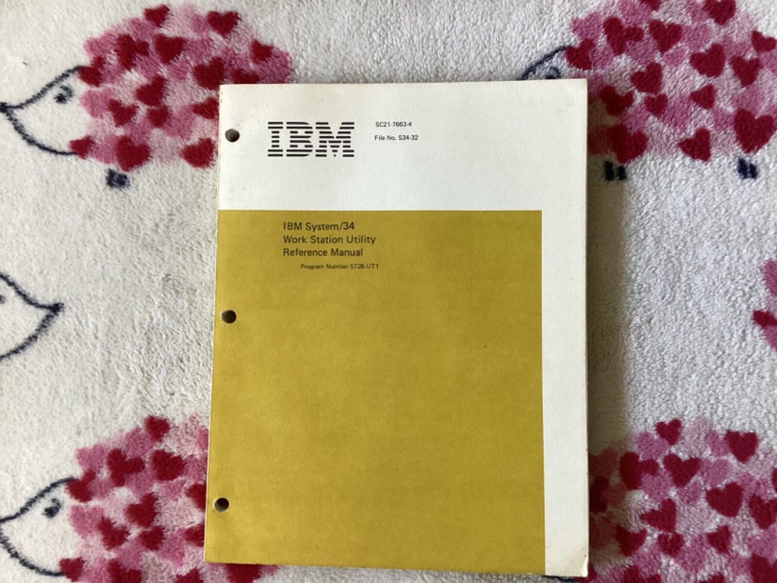 IBM SYSTEM/34 WORK STATION REFERENCE MANUAL (PROGRAM NUMBER 5726-UT1)