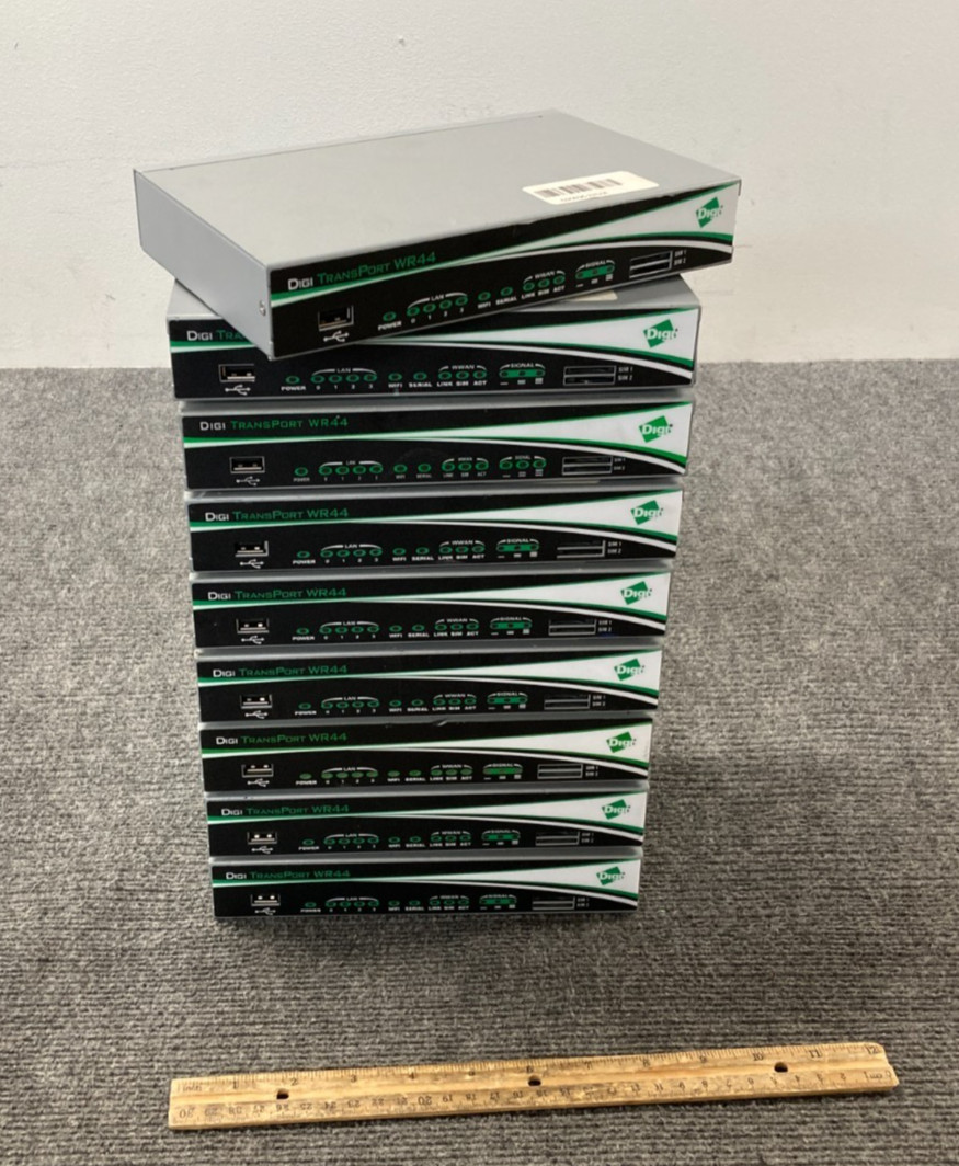 Lot of 9 Digi TransPort WR44 Cellular Router LTE To WiFi (Units Only)