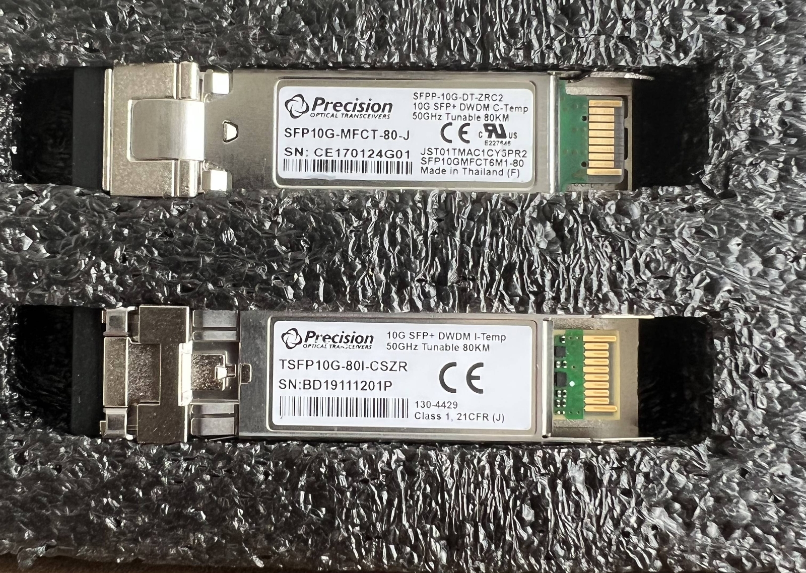 Precision 10G SFP+ DWDM Module 50GHz Tunable 80KM SFP10G-MFCT-80