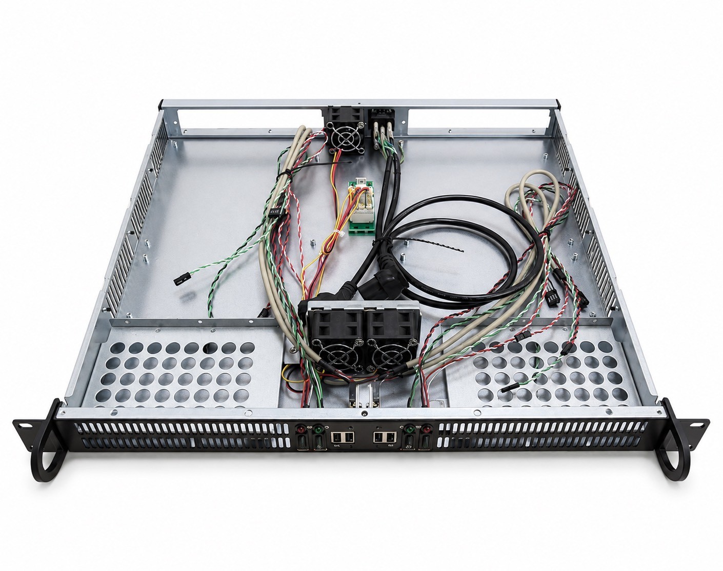 1U Rackmount Server Case for 2x Micro-ITX mITX Motherboard System, 2 x 220W PS