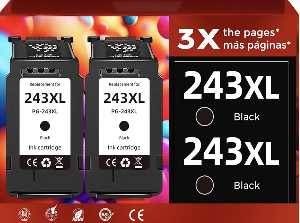 NEW 2 Pack Compatible Ink Cartridge Replacement for Canon PG-243XL Black High