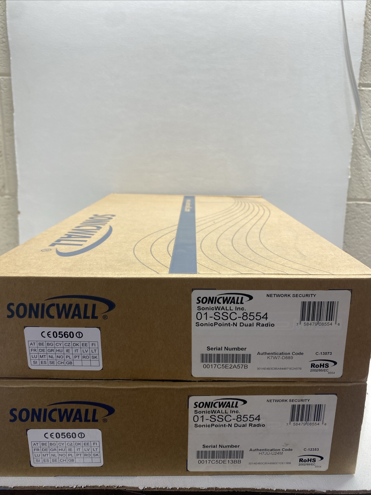 Lot of 2 SonicWall 01-SSC-8554 SonicPoint-N Dual Radio-Open Box-Untested-As Is