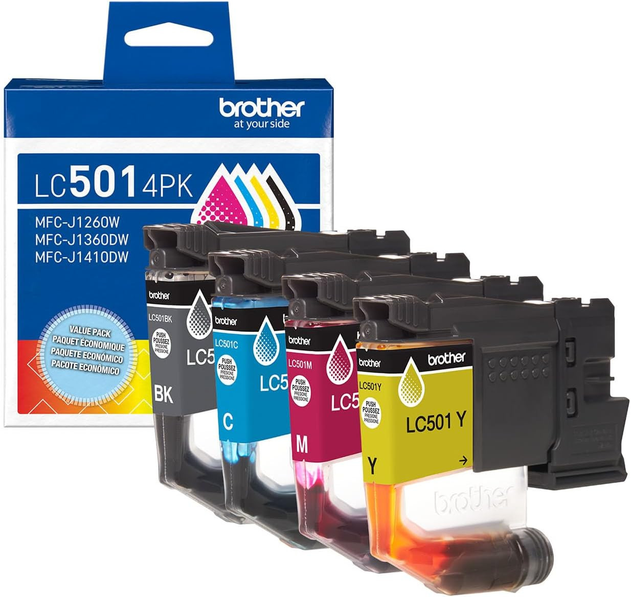 Genuine LC5014PK 4-Pack (1 Each Of) Standard Yield Black, Cyan, Magenta, and Yel