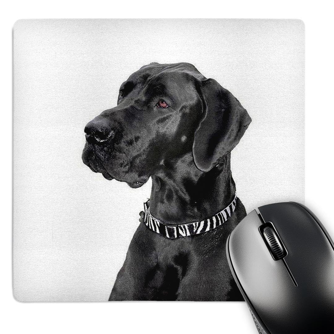 3dRose LLC 8 x 8 x 0.25 Inches Mouse Pad, Black Great Dane (mp_1054_1)