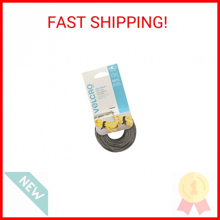 VELCRO Brand ONE WRAP Thin Ties | Strong & Reusable | Perfect for Fastening Wire