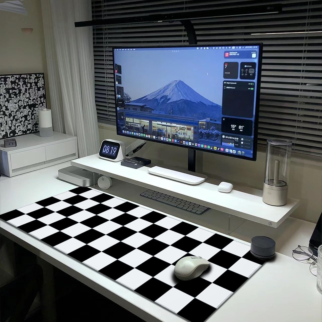 Black and White Checkered Mouse Pad Extended Large Gaming Mousepad XL Big Lon...
