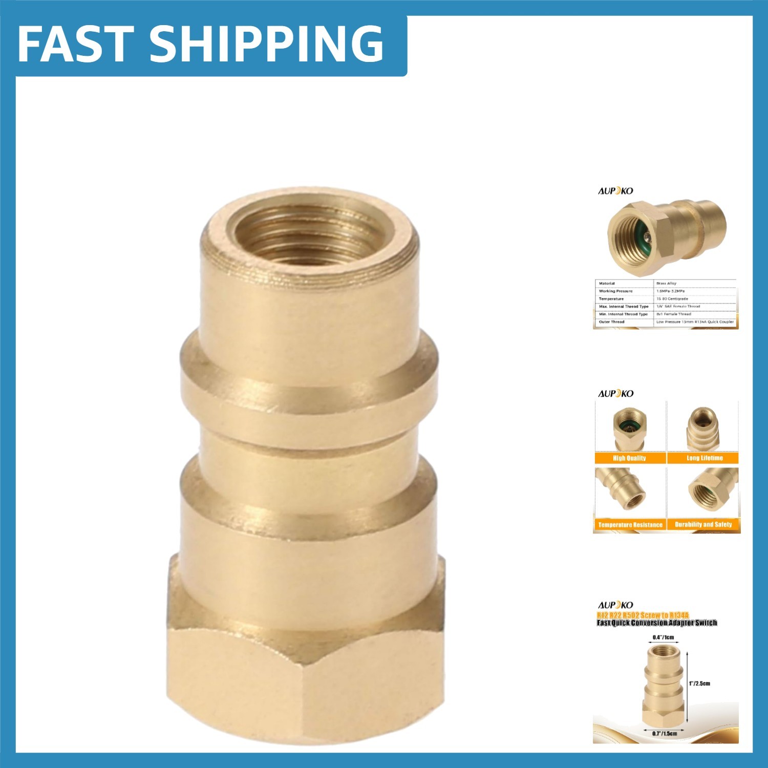 Wide Compatibility R12 R22 R502 to R134A Adapter Valve - Durable Brass Build