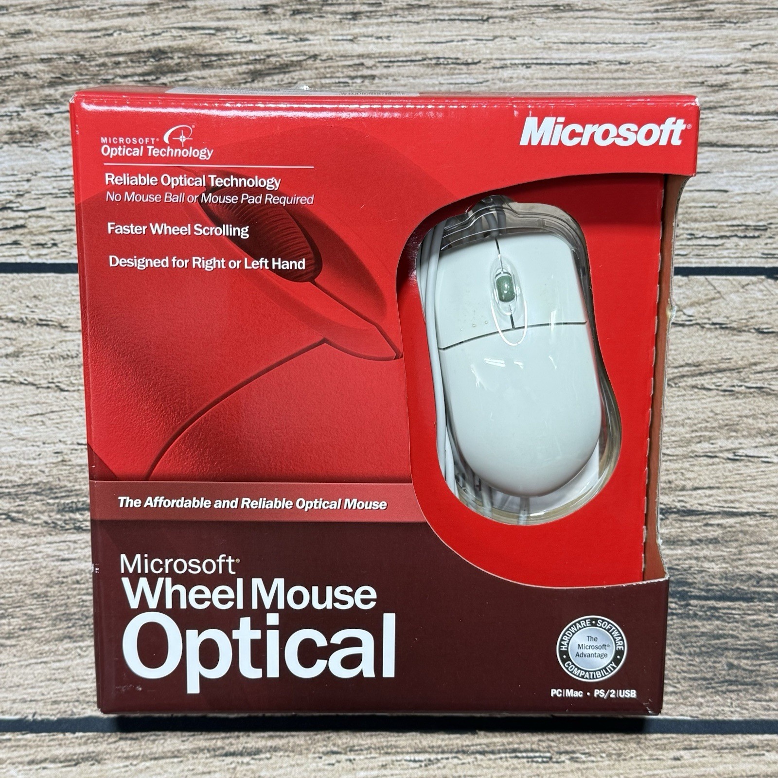 Microsoft Wheel Mouse Optical Mouse: PC/MAC USB PS2 NOB