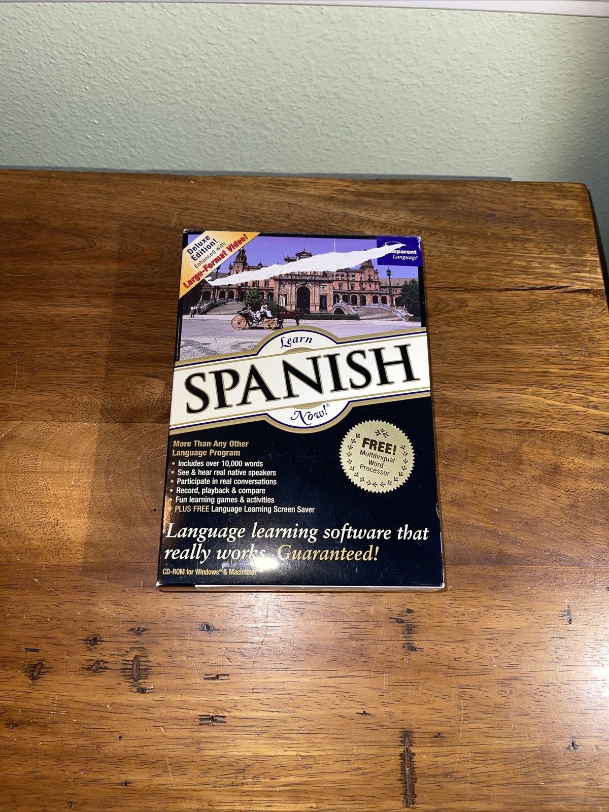 Deluxe Edition Enhanced with Large-Format Video Learn Spanish Now CD Rom-New
