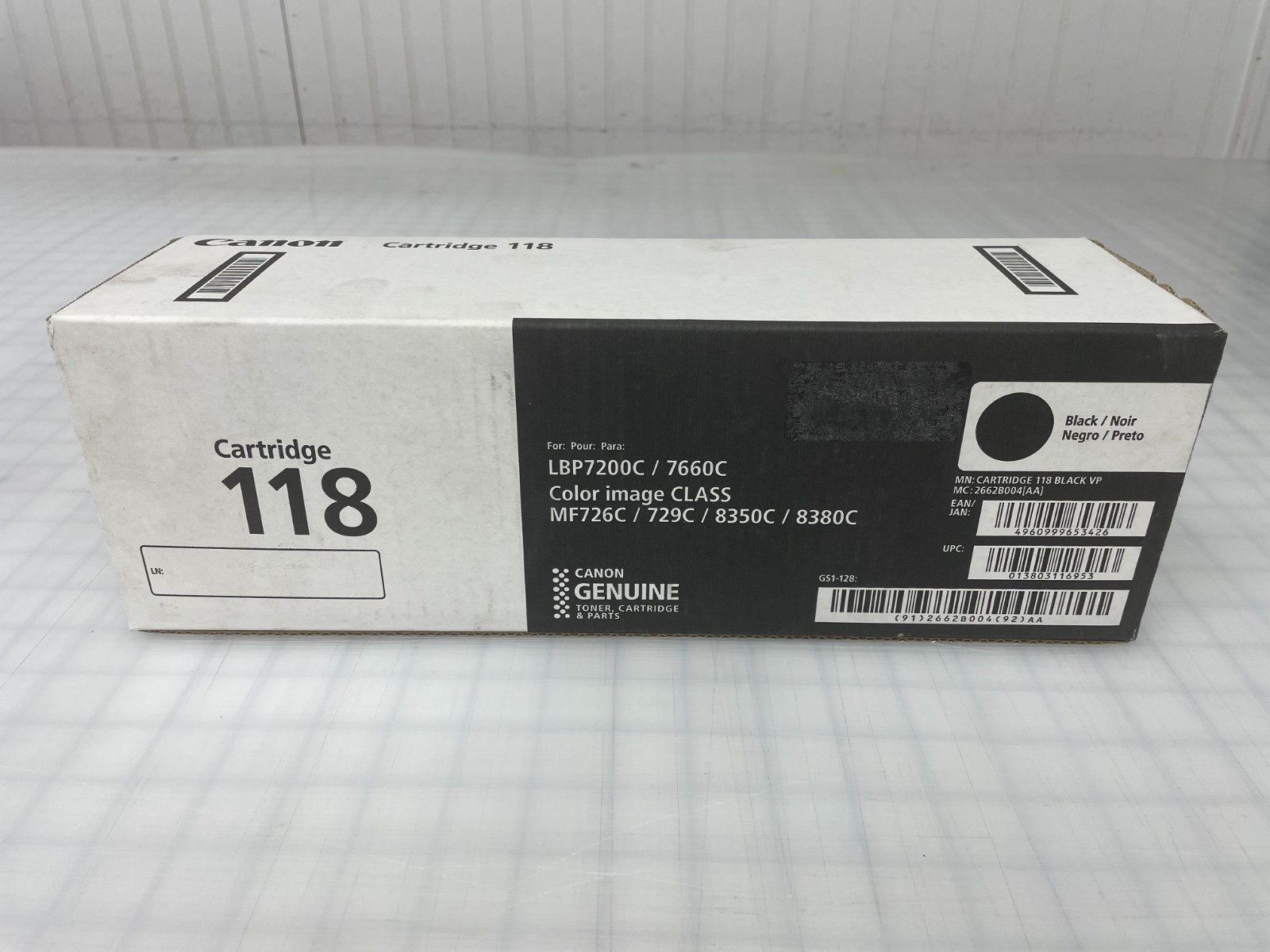 Genuine Canon 118 Black Toner Print Cartridge MF726c 729c 8350c 8380c