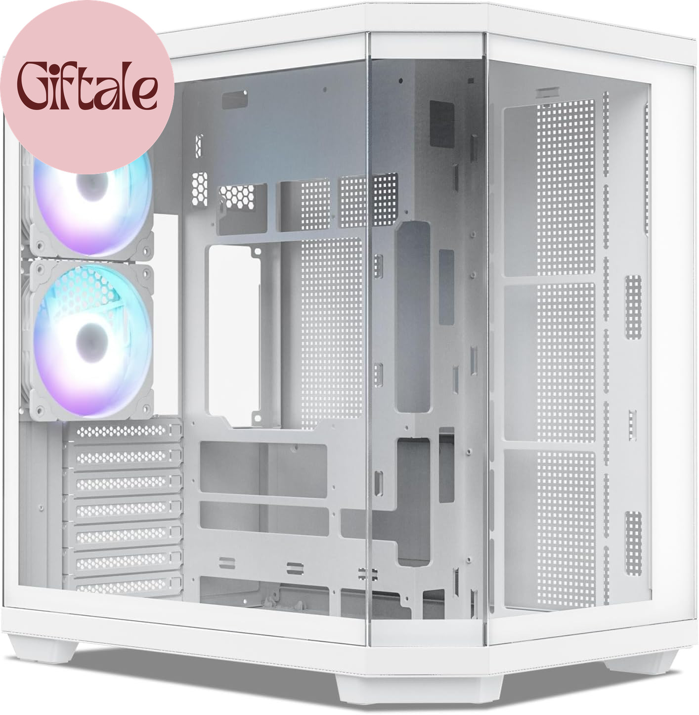 CT3 ATX Mid-Tower Gaming Computer PC Case, Dual Chamber Panoramic Tempered Glass