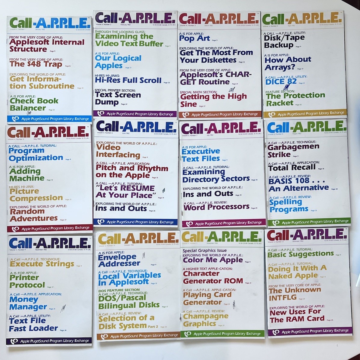 Lot 12 Issues Call A.P.P.L.E.  COMPLETE 1982 computer magazine Mac Apple Vintage
