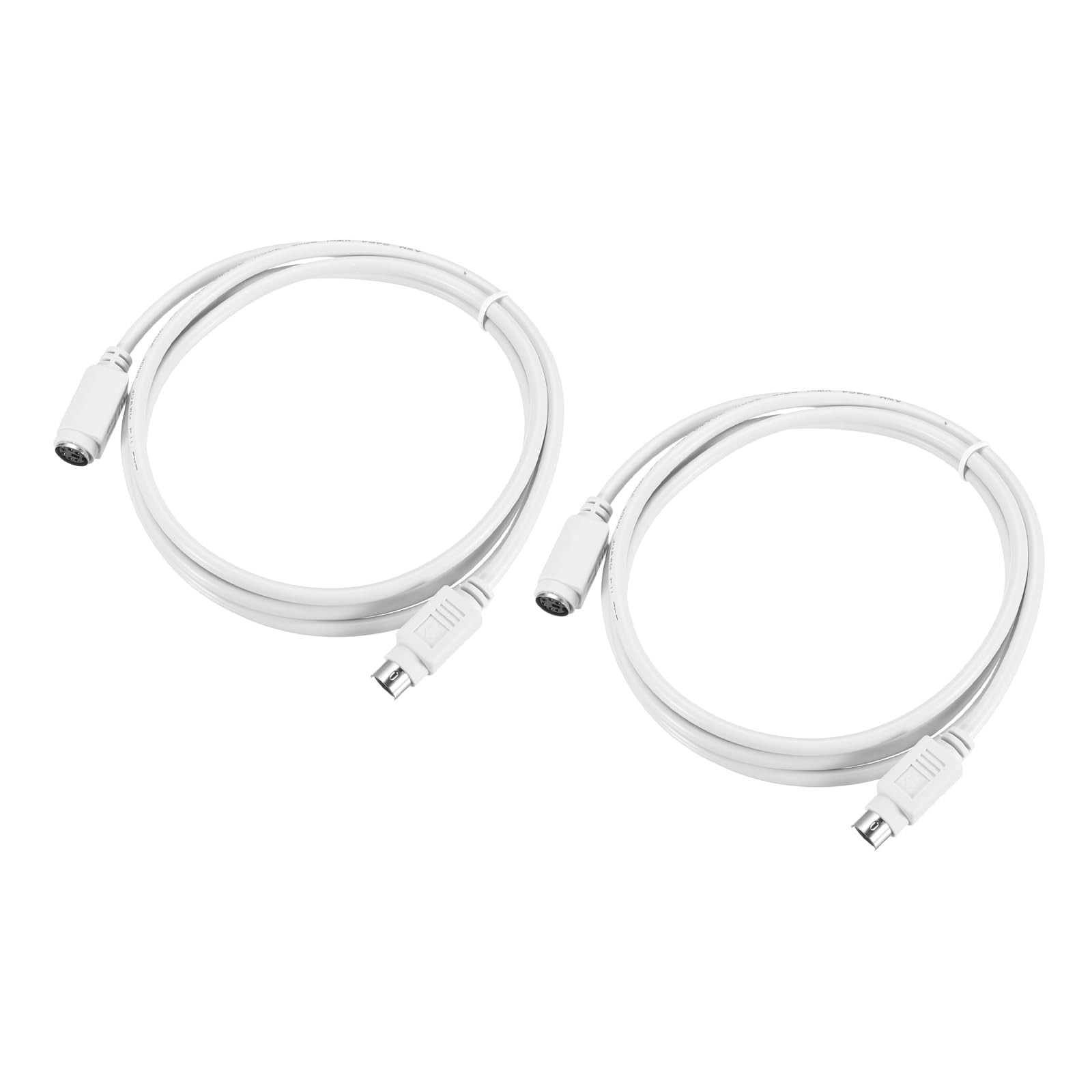 MECCANIXITY 2Pcs PS/2 Mouse and Keyboard Extension Cable 6 4.26 Feet, White