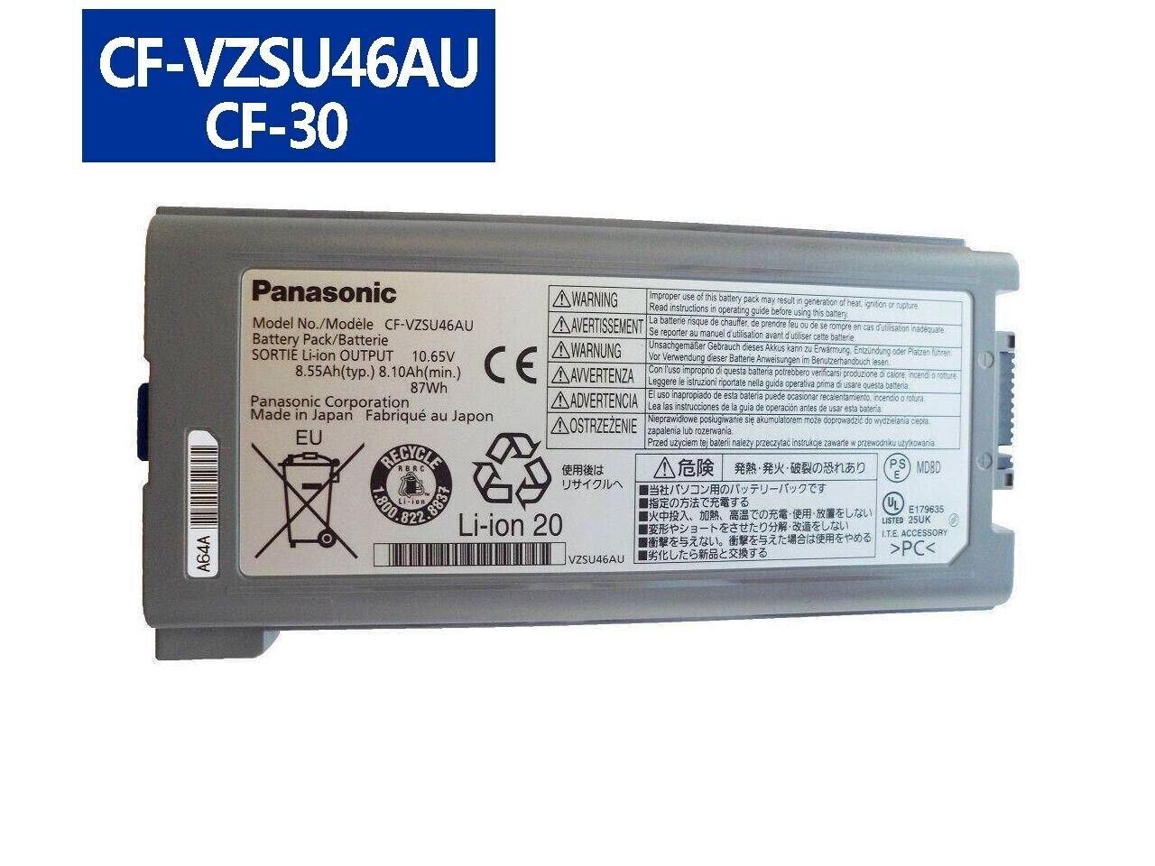 87WH OEM battery for Panasonic Toughbook CF-30 CF-31 CF-53 CF-VZSU46 CF-VZSU46AU