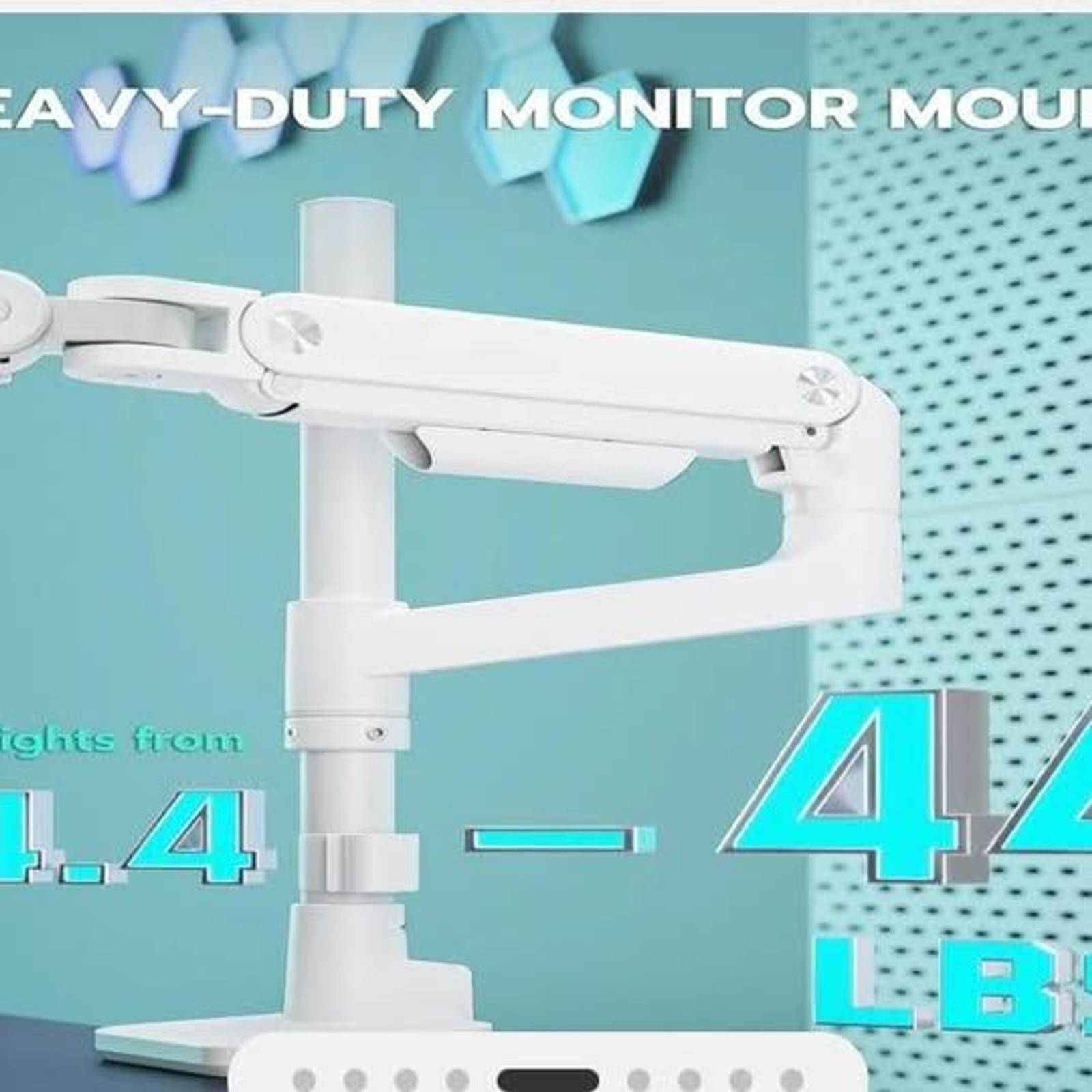 Heavy-Duty Monitor Mount with USB Ports for Ultrawide Screens