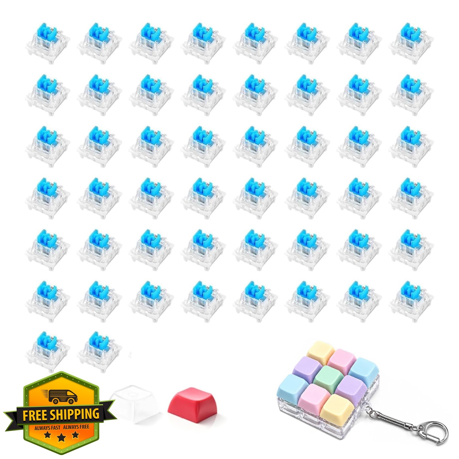 CMTDRE 50PCS Blue Mechanical Keyboard Switches