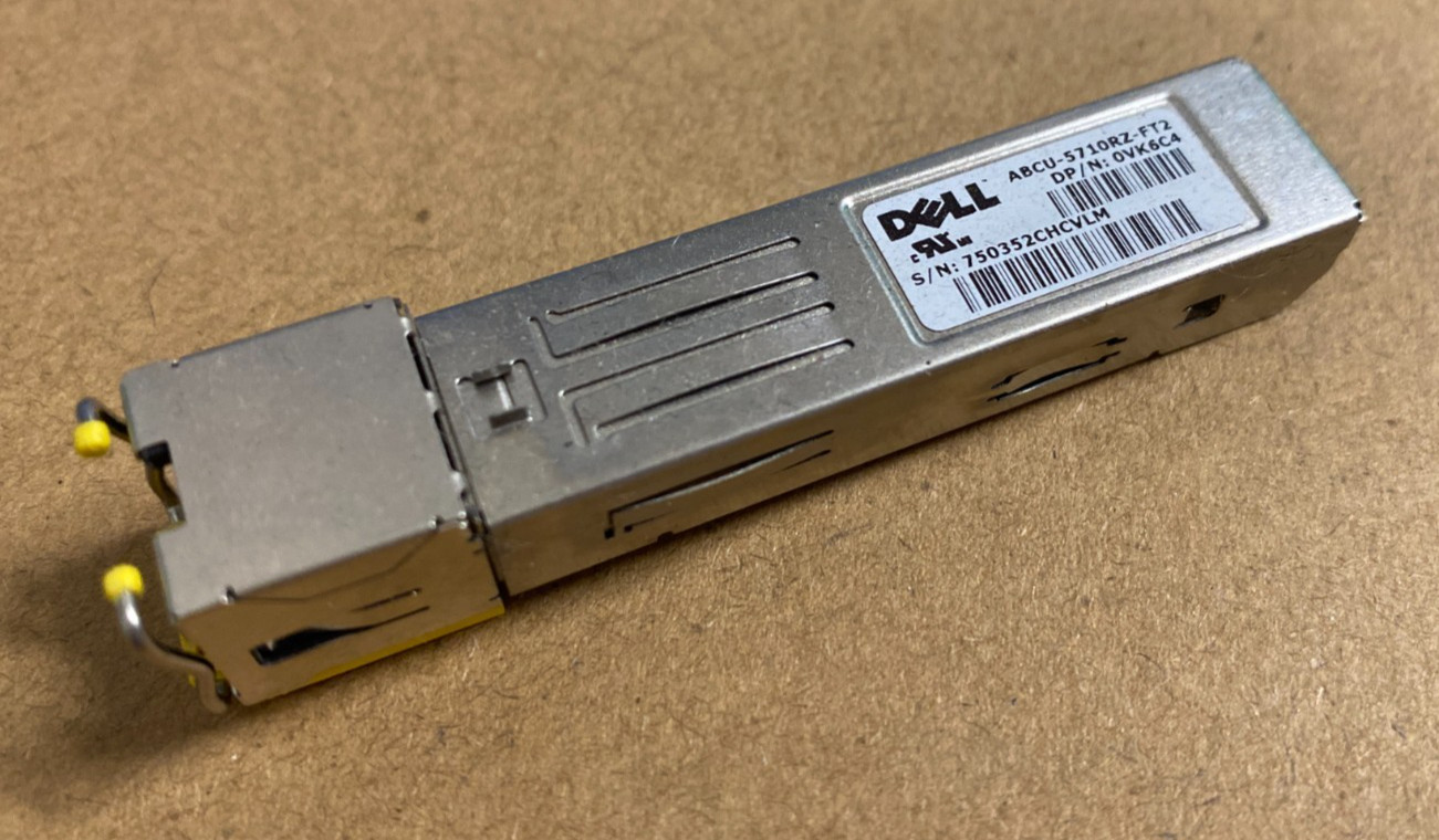 Lot 10 VK6C4 Dell ABCU-5710RZ-FT2 1000Base-T 1GB Copper RJ45 Transceiver Modules