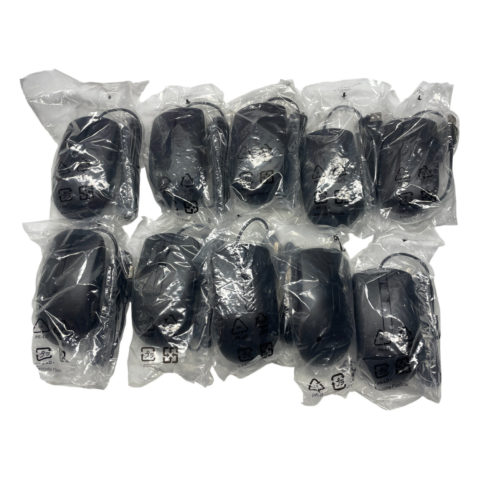 Dell Premium Optical Scroll Wheel USB Wired Mouse MS116 Black Lot Of 10