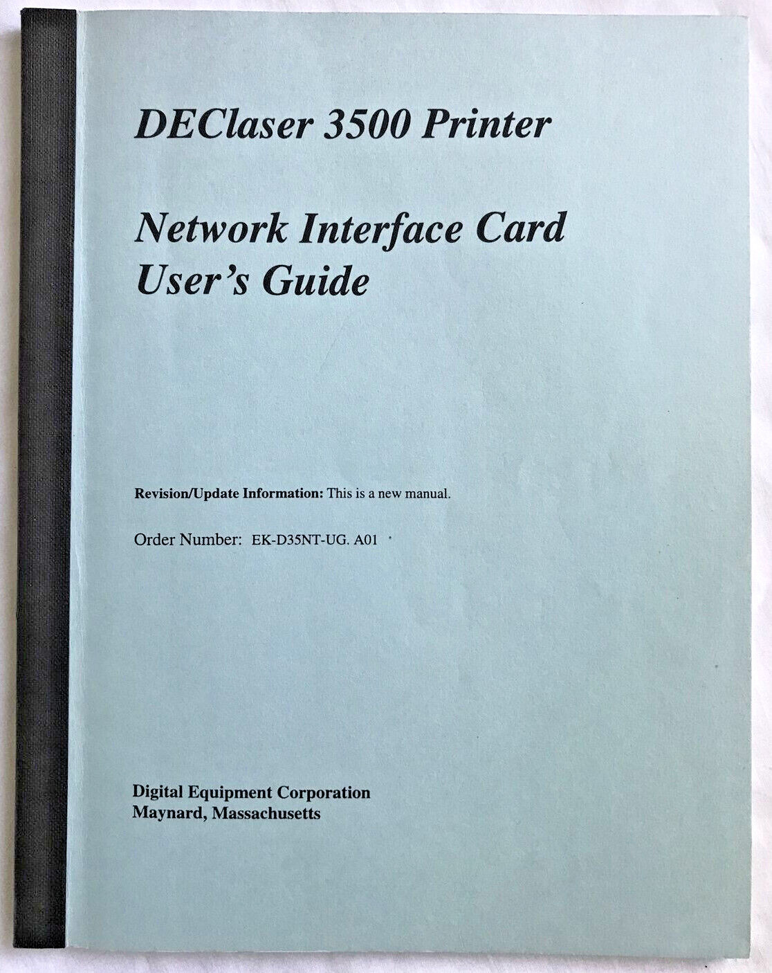 DEC / Digital Equipment - DEClaser 3500 - Network Interface Card User's Guide