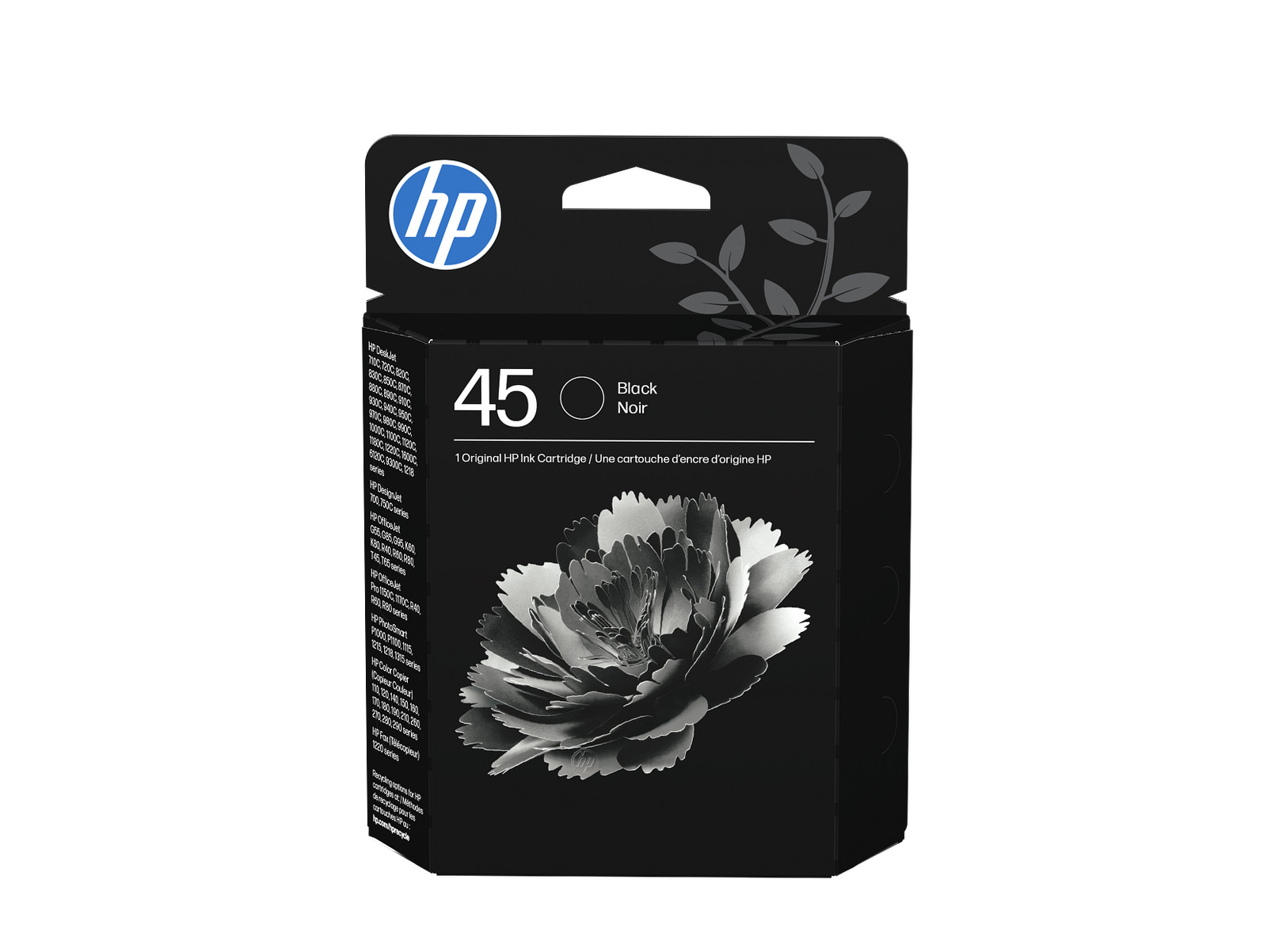 HP 45 Black Original Ink Cartridge, ~930 pages, 51645A#140