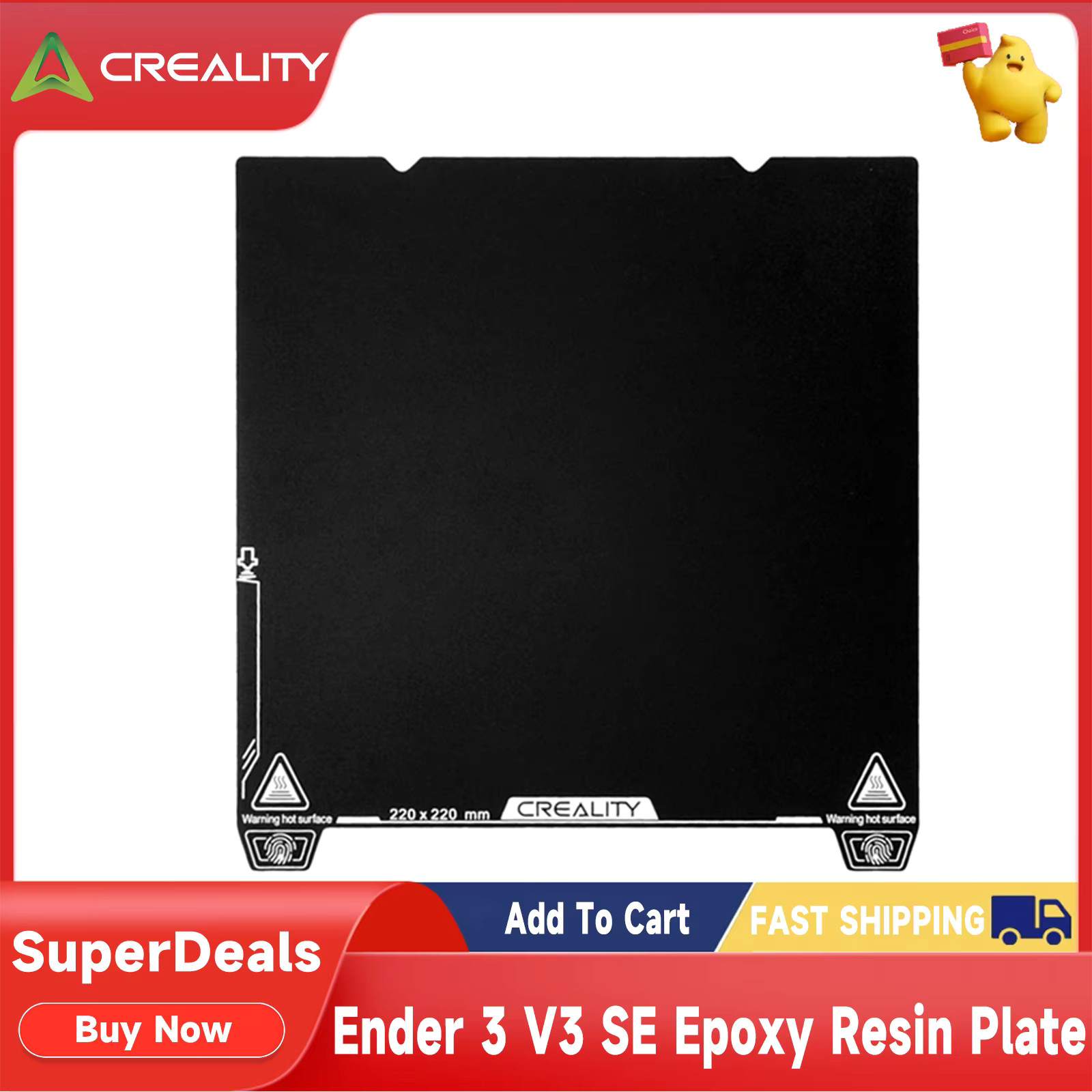 3D Printer PEI Build Plate 235x235mm Flexible Spring Steel for Ender-3 V3 SE KE
