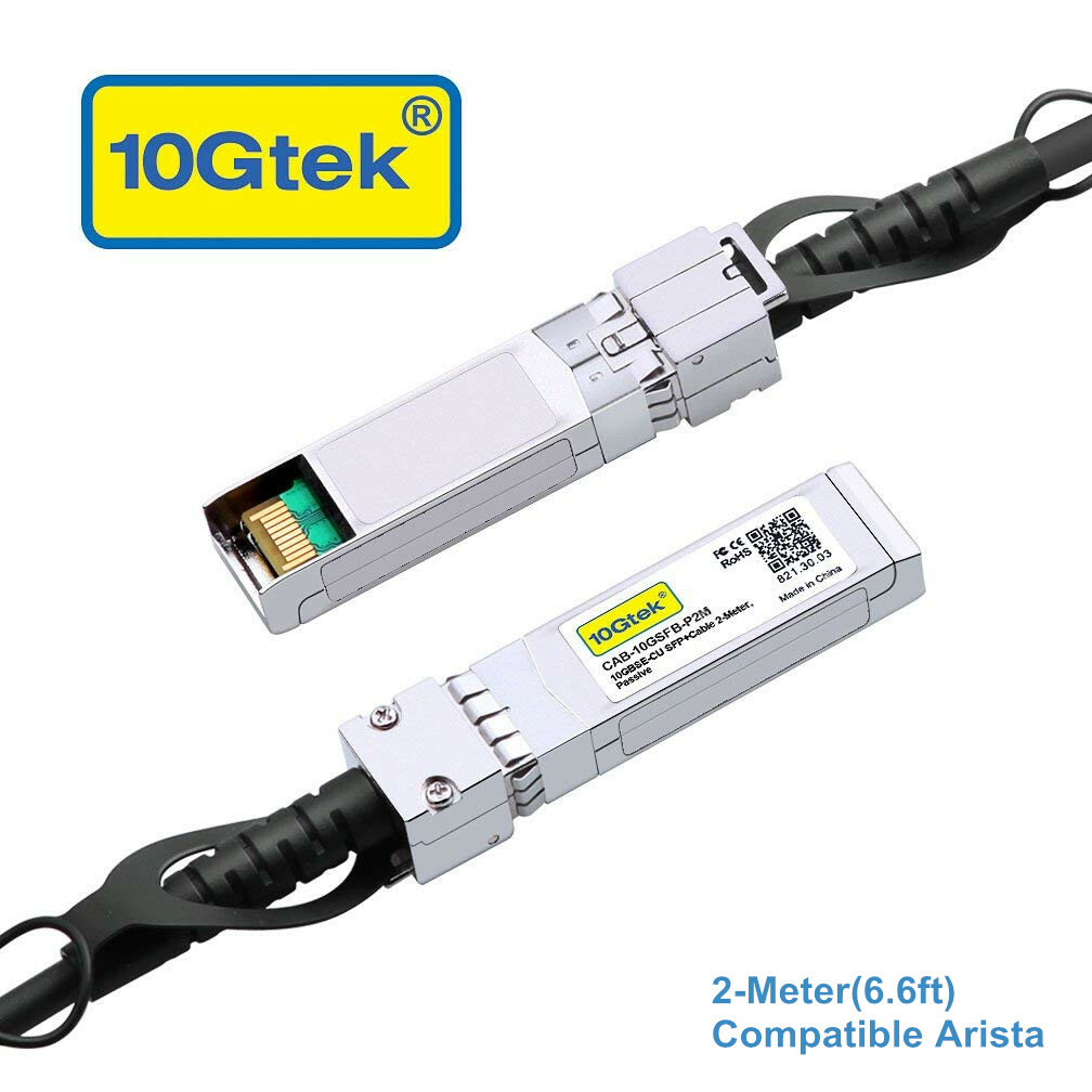 Arista CAB-SFP-SFP-2M Compatible 10G SFP DAC Cable 10G SFP+ Twinax Cable Passive